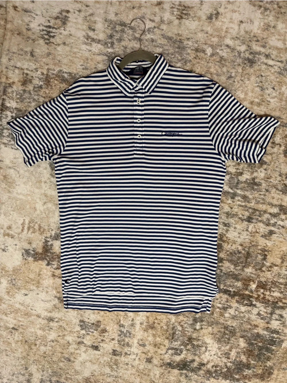 Polo Golf Ralph Lauren Men's Navy/White Striped Polo Golfcore Coastal Grandpa